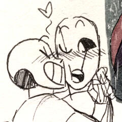 art of sans from undertale kissing gaster on the cheek by immadeofivory